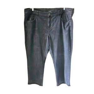 AMERICAN EAGLE Size 22  Black High Rise distressed stretchy short length Jeans